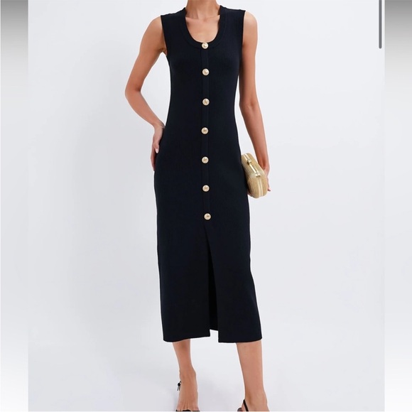 NWT Tuckernuck HYACINTH HOUSE Black ribbed  Knit Richie Maxi Dress size small - Picture 1 of 15